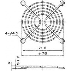 Alternativ syn på Viftegitter, 80mm, svart