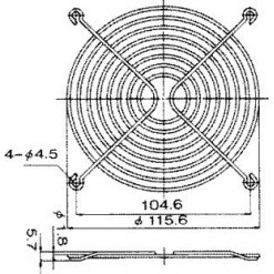 Alternativ syn på Viftegitter, 120mm, svart