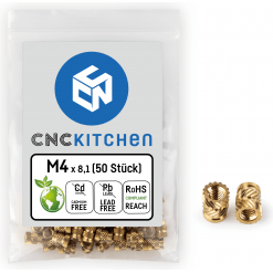 Alternativ syn på Gjengeinnsats for plast - M4 x 8.1mm, 50stk