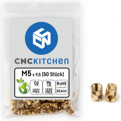 Alternativ syn på Gjengeinnsats for plast - M5 x 9.5mm, 50stk