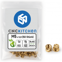 Alternativ syn på Gjengeinnsats for plast - M5 x 5.8mm, kort type, 50stk