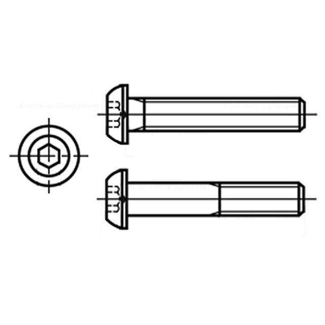 Maskinskrue - ISO 7380-1, A2, M3 x 25mm, unbrako - Bild 2