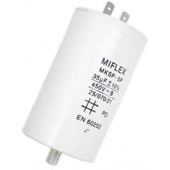 Kondensator - drift, 65uF, 450V, kabelsko, boltfeste