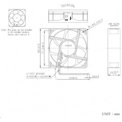 Vifte, 12V, 80 x 25mm, MagLev, 2600rpm