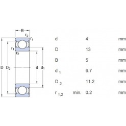 Alternativ syn på Kulelager, 624-2Z, Misumi
