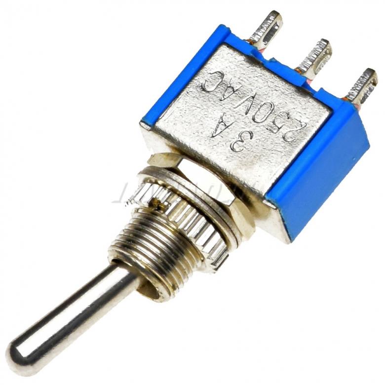 Vippebryter, 3 pol, på-av-på, SP3T, 3A