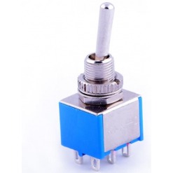 Vippebryter, 2 pol, på-på, DPDT, 3A