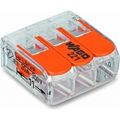 Wago 221-413, koblingsklemme, 3 leder (10-pk)