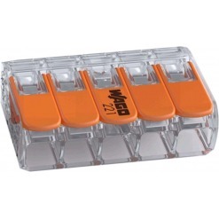 Wago 221-415, koblingsklemme, 5 leder (10-pk)