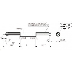 Alternativ syn på X1 + Y2 kondensator, 0.3uF + 2x2.4nF, 5 ledninger