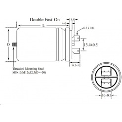 Alternativ syn på Kondensator - drift, 31.5uF, 470V, kabelsko, boltfese