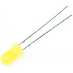 Led m/resistor - 5mm, gul, 220mcd, 3-15V
