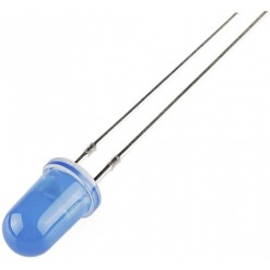 Led m/resistor - 5mm, blå, 150mcd, 3-15V