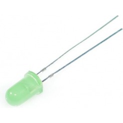 Led m/resistor - 5mm, grønn, 750mcd, 3-15V