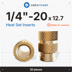 Gjengeinnsats for plast - 1/4"-20 x 12.7mm, 20stk (kameragje