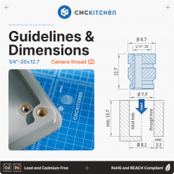 Alternativ syn på Gjengeinnsats for plast - 1/4"-20 x 12.7mm, 20stk (kameragje
