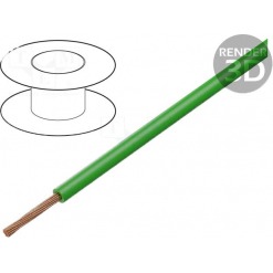 Flertrådet kabel, 0.22mm2, 60V, grønn, pr meter