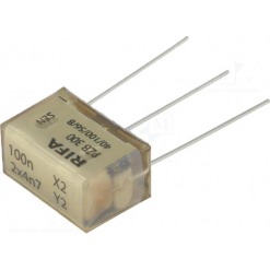 X2 + Y2 kondensator, 100nF + 2x4.7nF, 275V AC