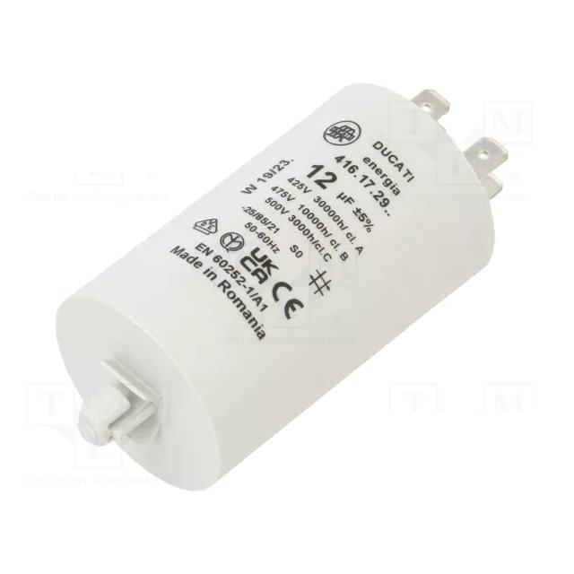 Kondensator - drift, 12uF, 500V, kabelsko, push-in