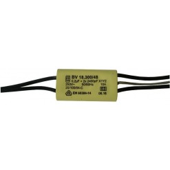 X1 + Y2 kondensator, 0.2uF + 2x2.4nF, 5 ledninger