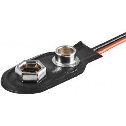 Ledning for 9V batteri - 15cm