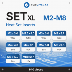 Gjengeinnsats for plast - Sett, M2-M8, 640stk