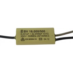 X1 + Y2 kondensator, 0.047uF + 2x2.4nF, 3 ledninger