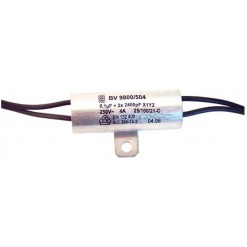 X1 + Y2 kondensator, 0.1uF + 2x2.4nF, 4 ledninger