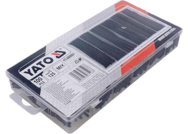 Krympeslangesett, 2:1, 100stk, svart, 100mm