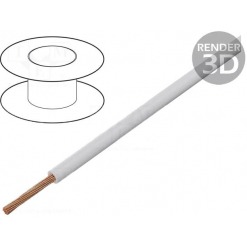 Flertrådet kabel, 0.35mm2, 60V, hvit, pr meter