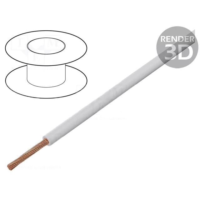 Flertrådet kabel, 0.35mm2, 60V, hvit, pr meter