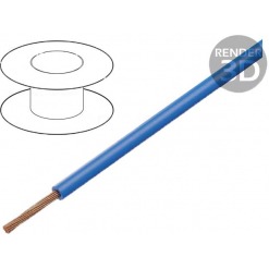 Flertrådet kabel, 0.35mm2, 60V, blå, pr meter