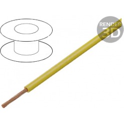 Flertrådet kabel, 0.35mm2, 60V, gul, pr meter
