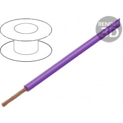 Flertrådet kabel, 0.35mm2, 60V, lilla, pr meter