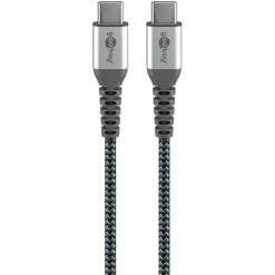 Kabel - USB C-C, 60W, 1m, metallplugger