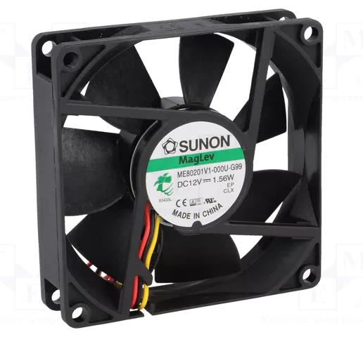 Vifte, 12V, 80 x 20mm, MagLev, 3300rpm